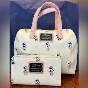 Disney Loungefly Minnie Mouse Bag and Wallet Set